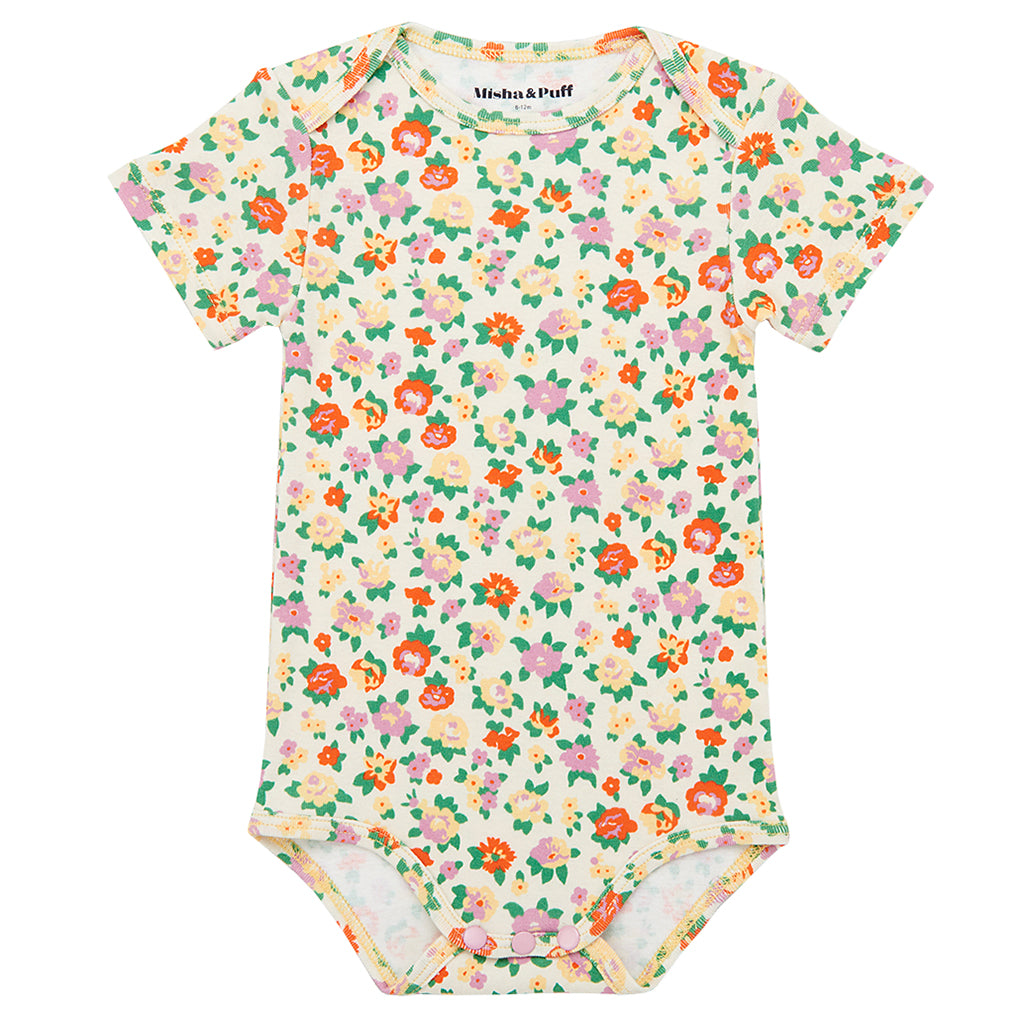 Misha & Puff Baby Lap Bodysuit String And Hazy Lilac Brimfield Floral