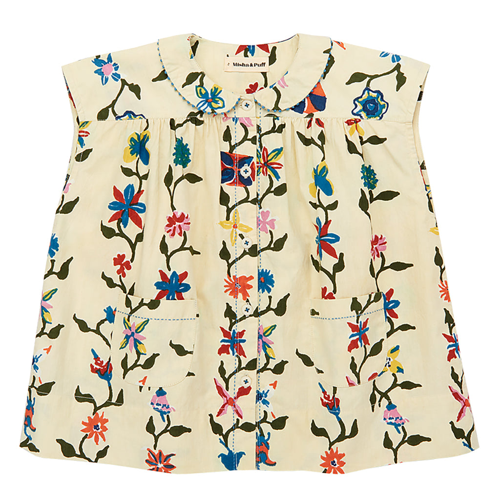 Misha &amp; Puff Baby Nanna Tunic Shirt Alabaster Cream Botanica