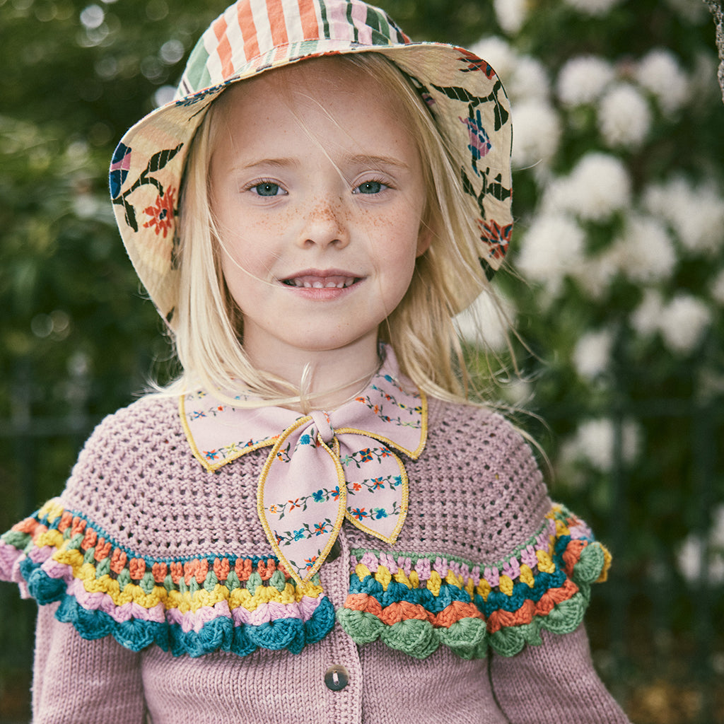 トップス misha and puff paloma plum petal 4y Misha & Puff Child Crochet Joya Cardigan Plum Petal Purple