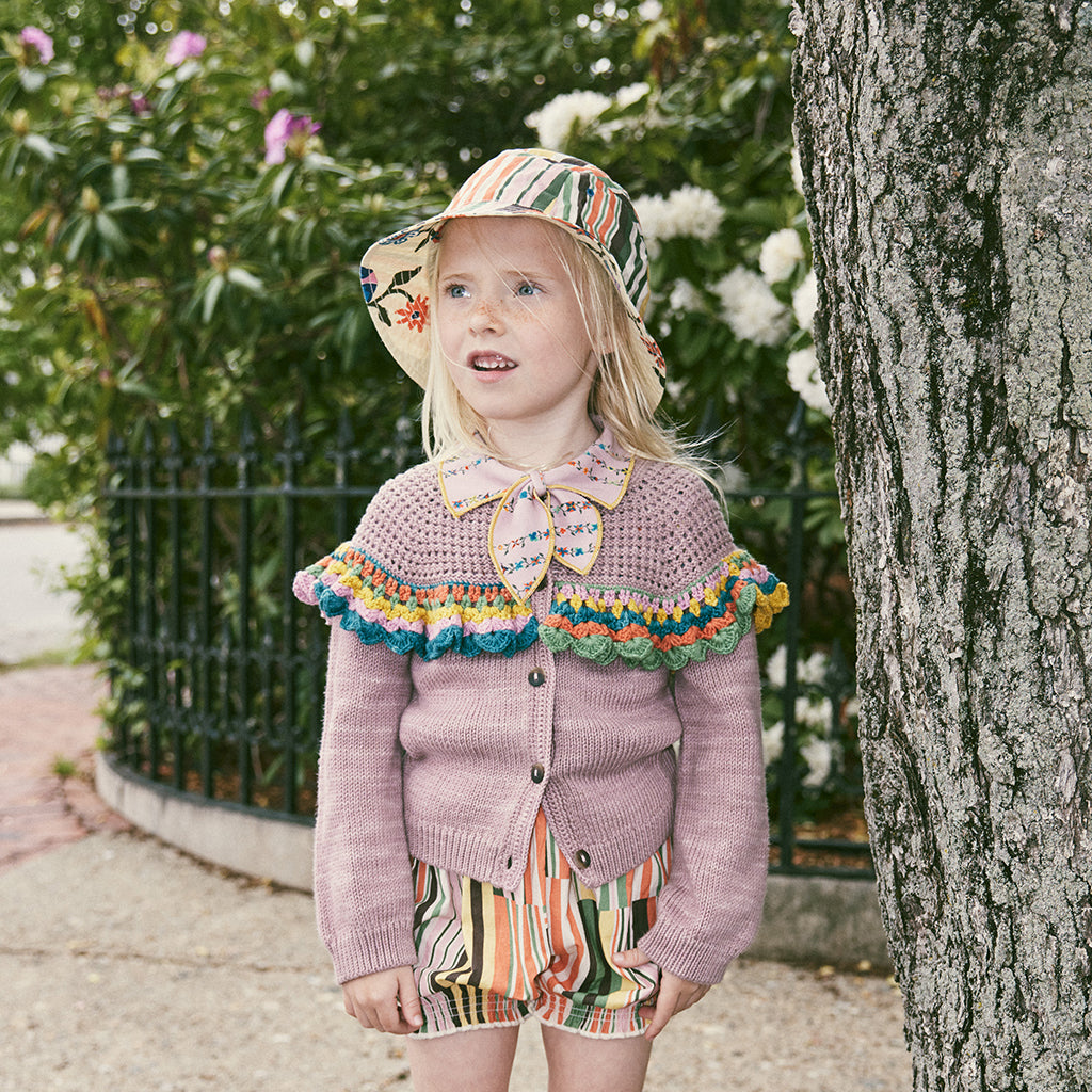 Misha & Puff Child Crochet Joya Cardigan Plum Petal Purple