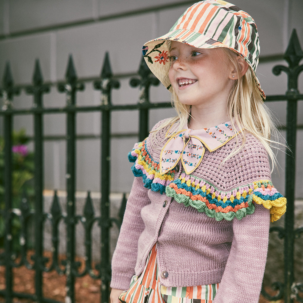 Misha & Puff Child Crochet Joya Cardigan Plum Petal Purple