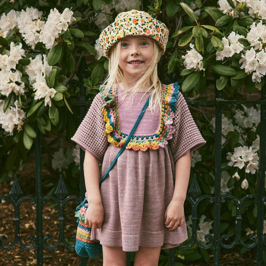 Misha & Puff Child Crochet Joya Dress Plum Petal Purple