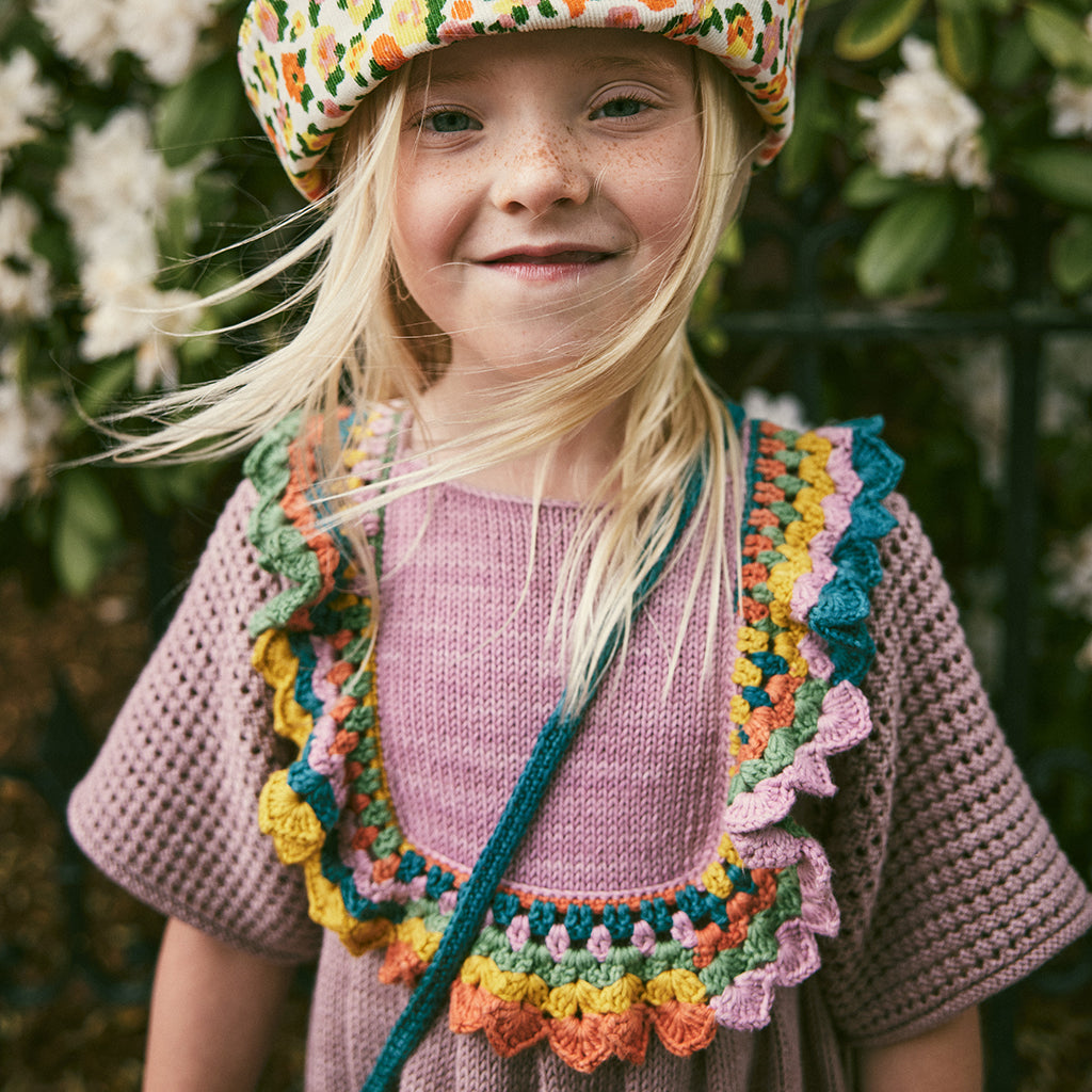 Misha & Puff Child Crochet Joya Dress Plum Petal Purple