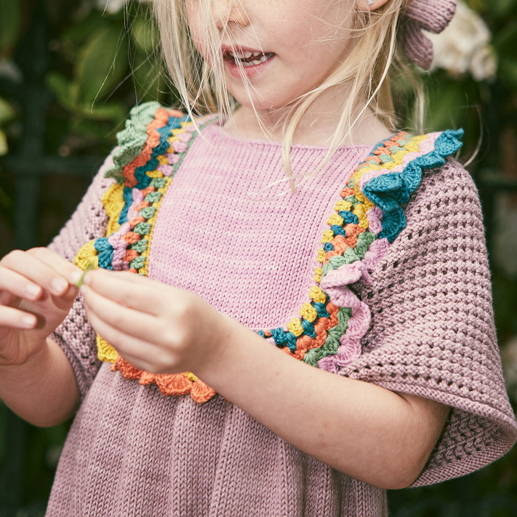 Misha&Puff☆Crochet Joya Dress☆4y Misha & Puff Child Crochet Joya Dress Plum Petal Purple