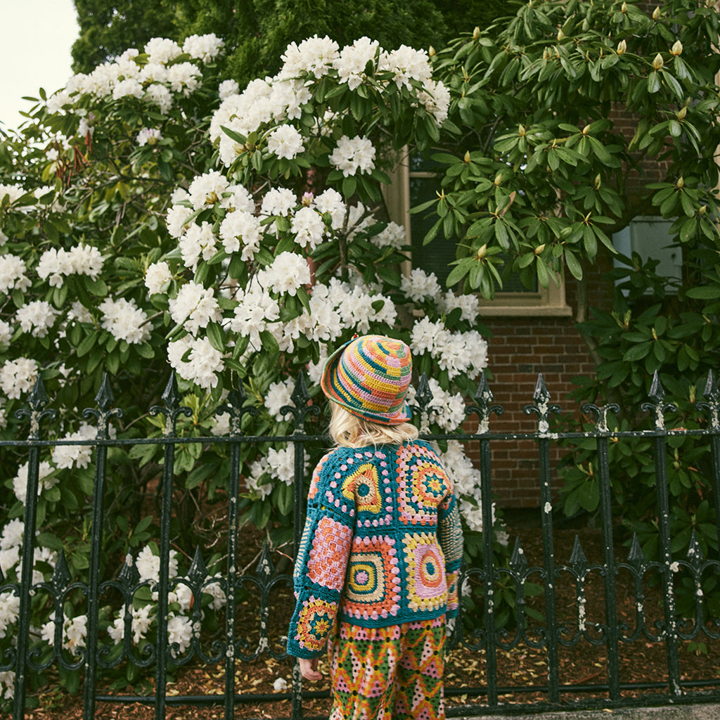 Misha & Puff Child Crochet Beach Hat Spring Mosaic