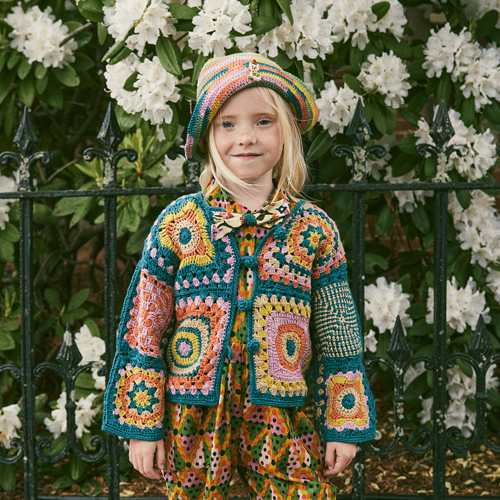 Misha & Puff Child Crochet Beach Hat Spring Mosaic
