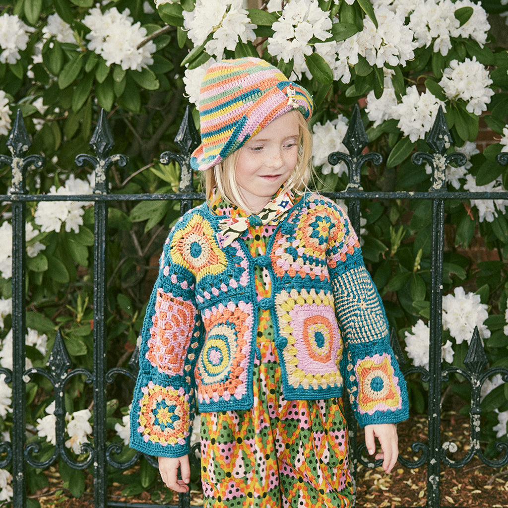 Misha & Puff Child Crochet Beach Hat Spring Mosaic