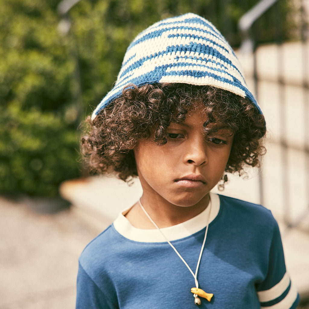 Misha & Puff Child Crochet Beach Hat Celestial Blue