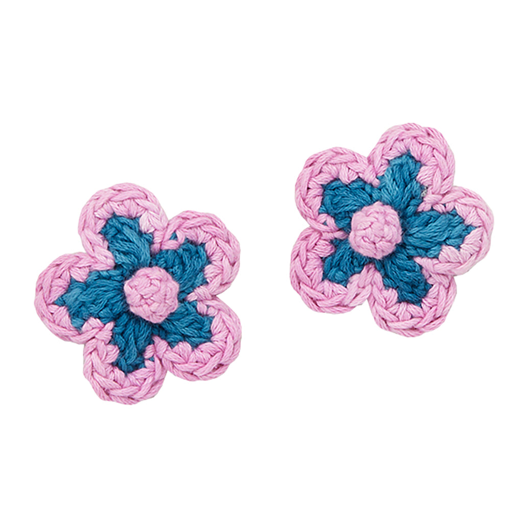 Misha & Puff Child Set Of Two Medium Flower Clips Prussian Blue