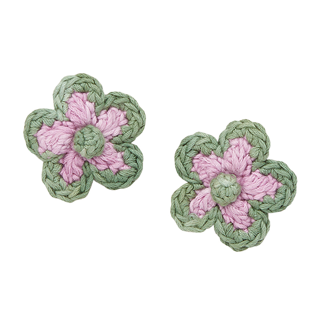 Misha & Puff Child Set Of Two Medium Flower Clips Hazy Lilac Pink