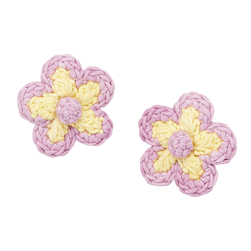 Misha & Puff Child Set Of Two Medium Flower Clips Vintage Yellow