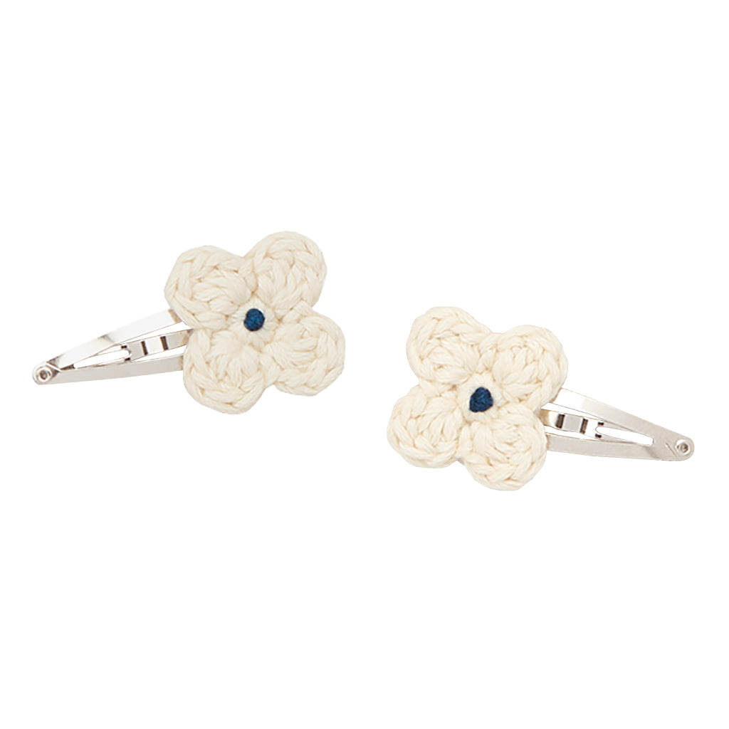 Misha & Puff Child Set Of Two Baby Fleur Hair Clips String Cream