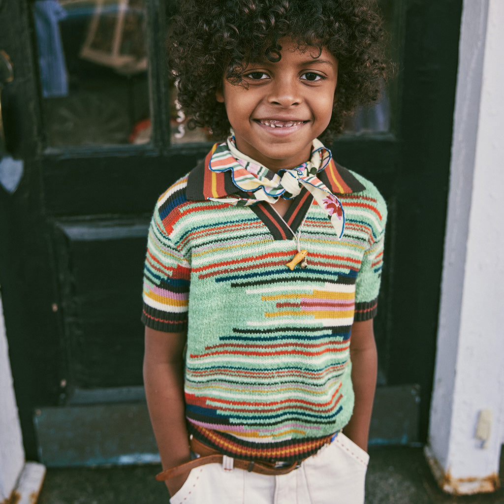 Misha & Puff Child Tapestry Francis T-shirt Peapod Green