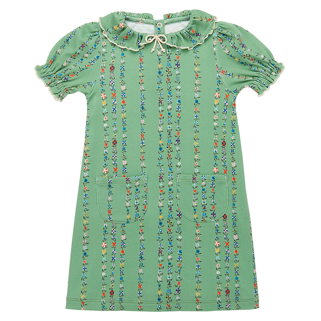 Misha &amp; Puff Child Balloon Sleeve Pattie Dress Jadeite Green Little Botanica