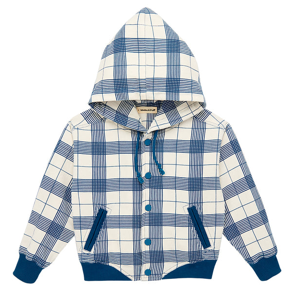 Misha & Puff Child Hooded Varsity Jacket Prussian Blue