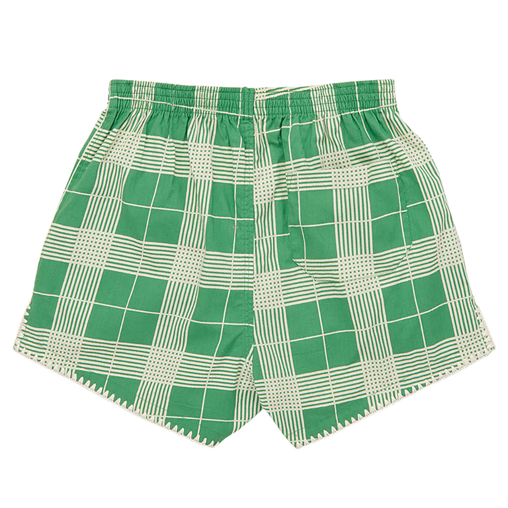 Misha & Puff Child Traveler Shorts Bottle Green Piazza Checks