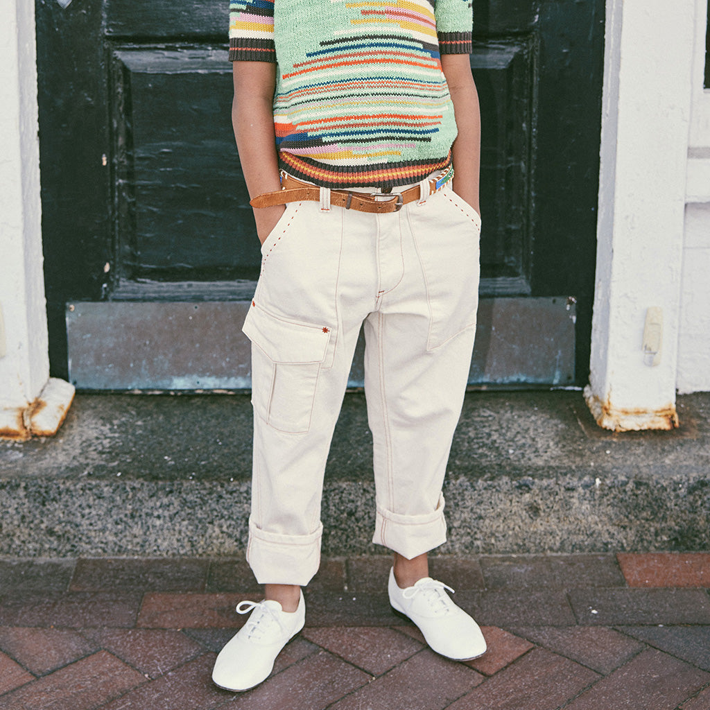 Misha & Puff Child Utility Jeans Gesso Cream Denim