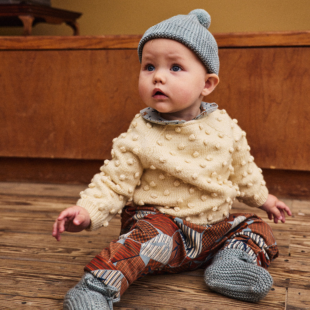 Misha & Puff Baby Original Popcorn Sweater Shortbread Yellow