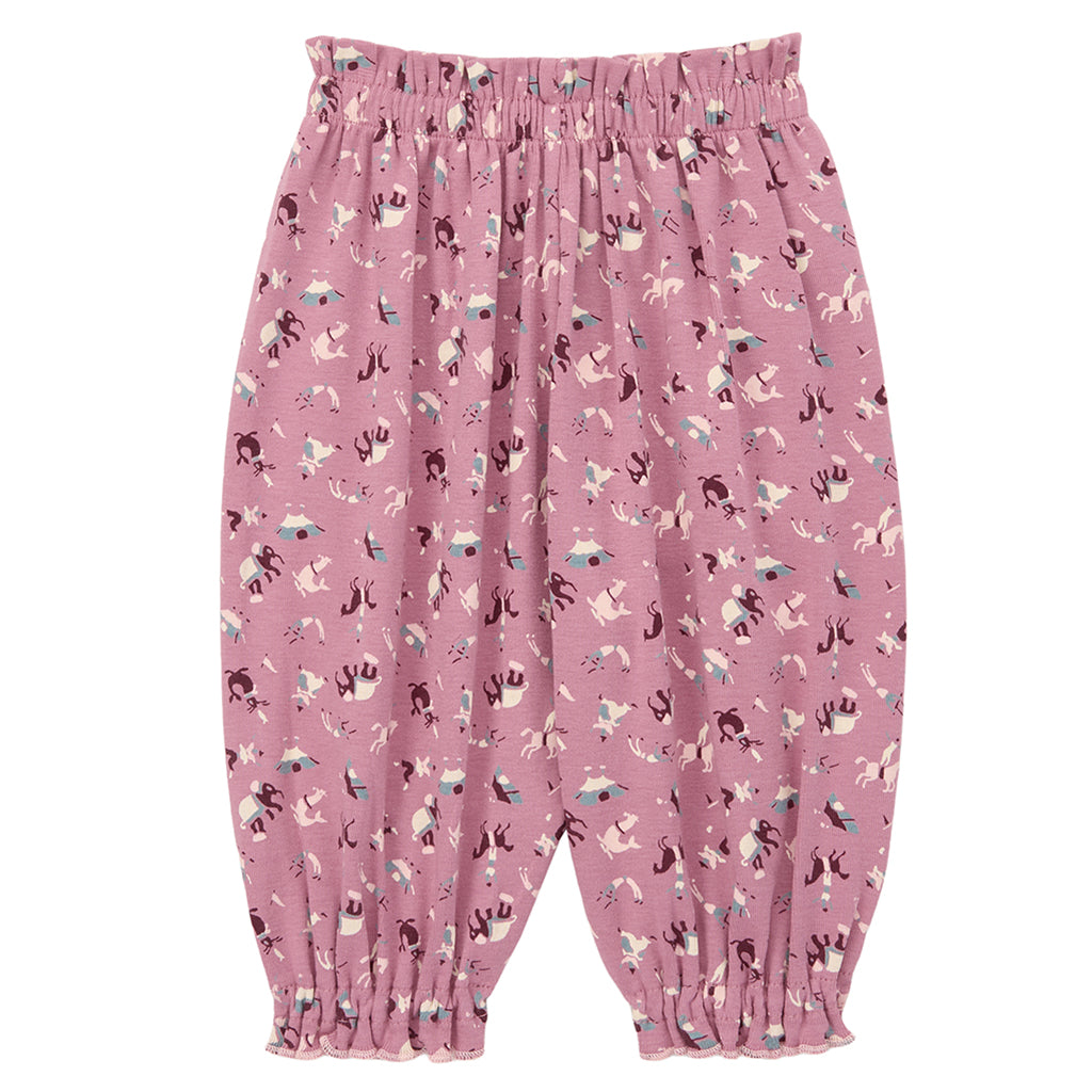 Misha &amp; Puff Baby Balloon Pants Antique Rose Pink Circus Print