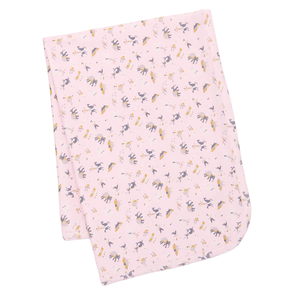 Misha &amp; Puff Baby Blanket Aura Pink Circus Print