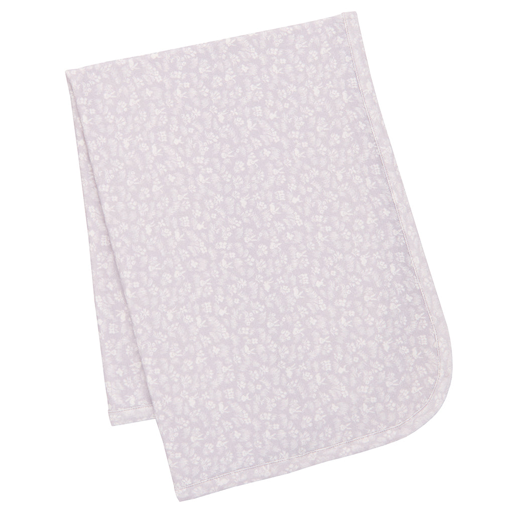 Misha &amp; Puff Baby Blanket Mist Purple Bunny Meadow Print