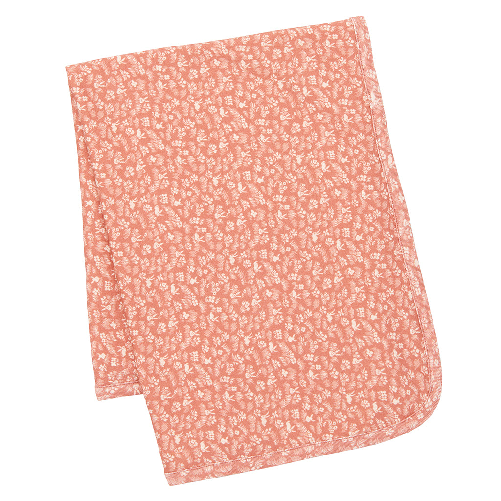 Misha & Puff Baby Blanket Rosewood Pink Bunny Meadow Print