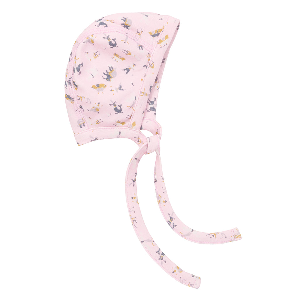 Misha & Puff Baby Bonnet Aura Pink Circus Print