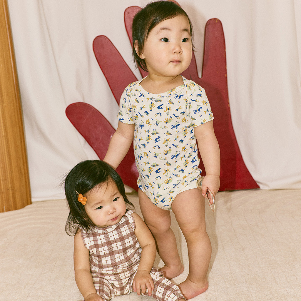 Misha & Puff Baby Lap Bodysuit Marzipan Cream Circus Print