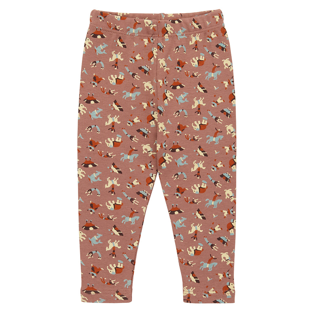 Misha & Puff Baby Leggings Mousse Brown Circus Print