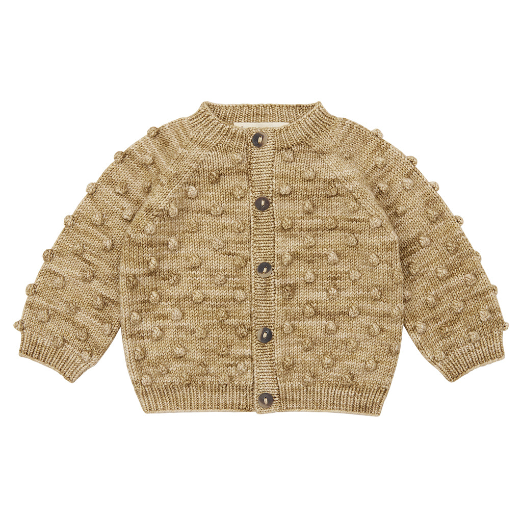 Misha & Puff Baby Popcorn Cardigan Pebble Brown