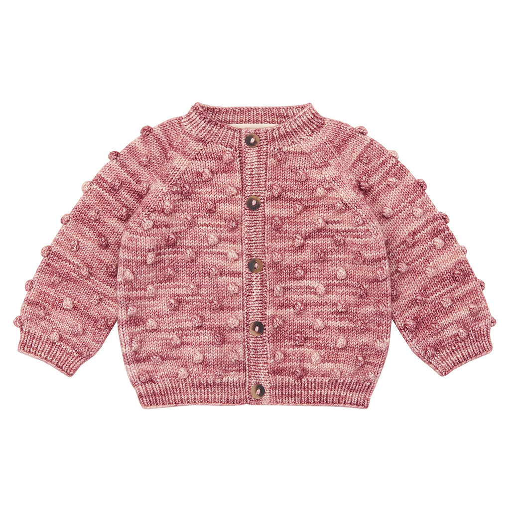 Misha & Puff Baby Popcorn Cardigan Prairie Rose Pink
