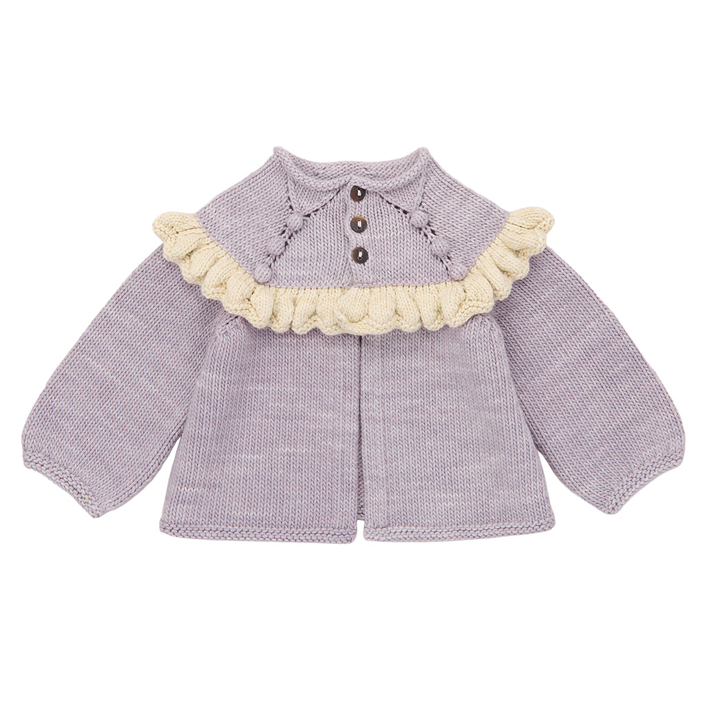 Misha &amp; Puff Baby Ruffle Cardigan Mist Purple