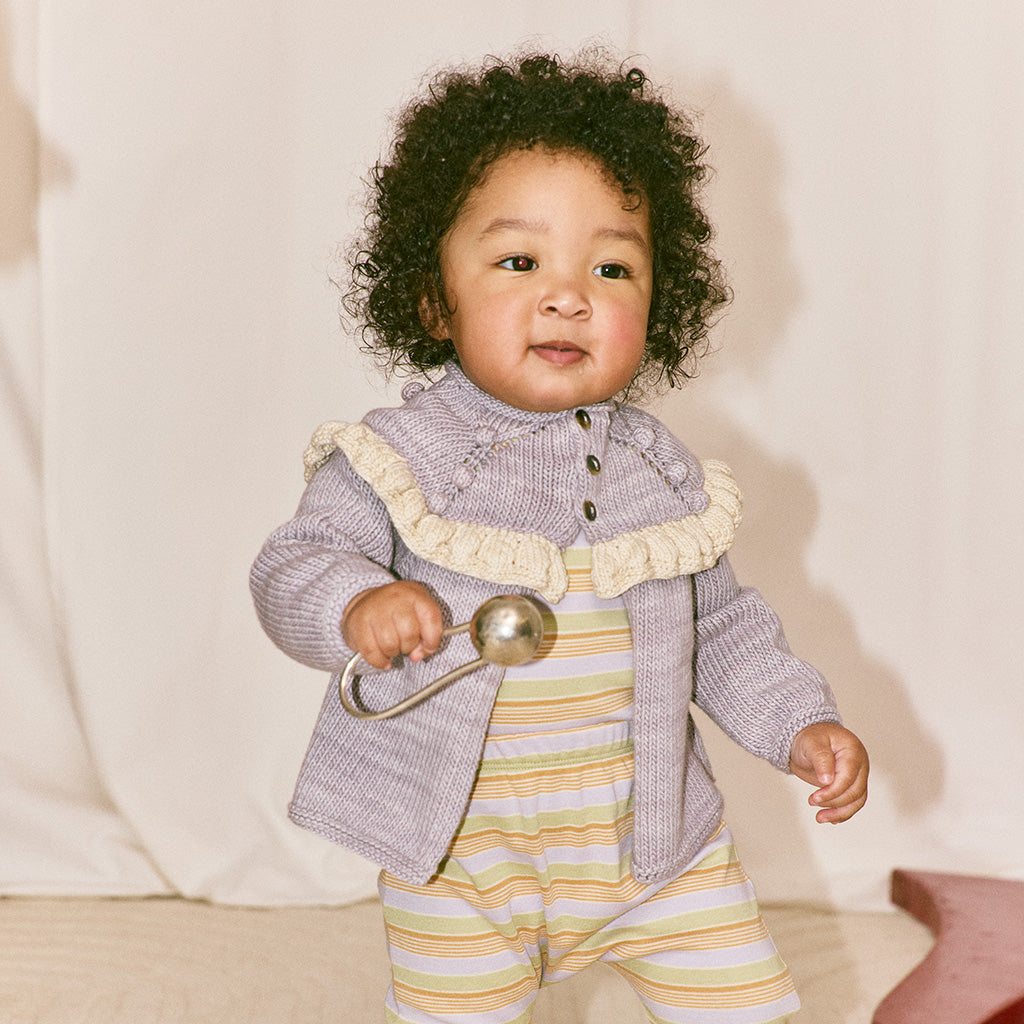 Misha & Puff Baby Ruffle Cardigan Mist Purple