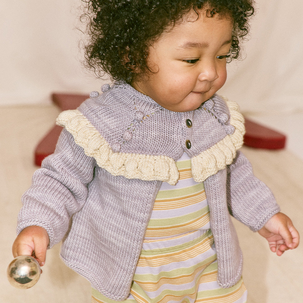 Misha & Puff Baby Ruffle Cardigan Mist Purple