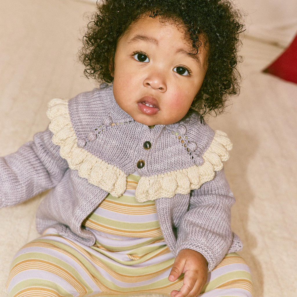 Misha & Puff Baby Ruffle Cardigan Mist Purple