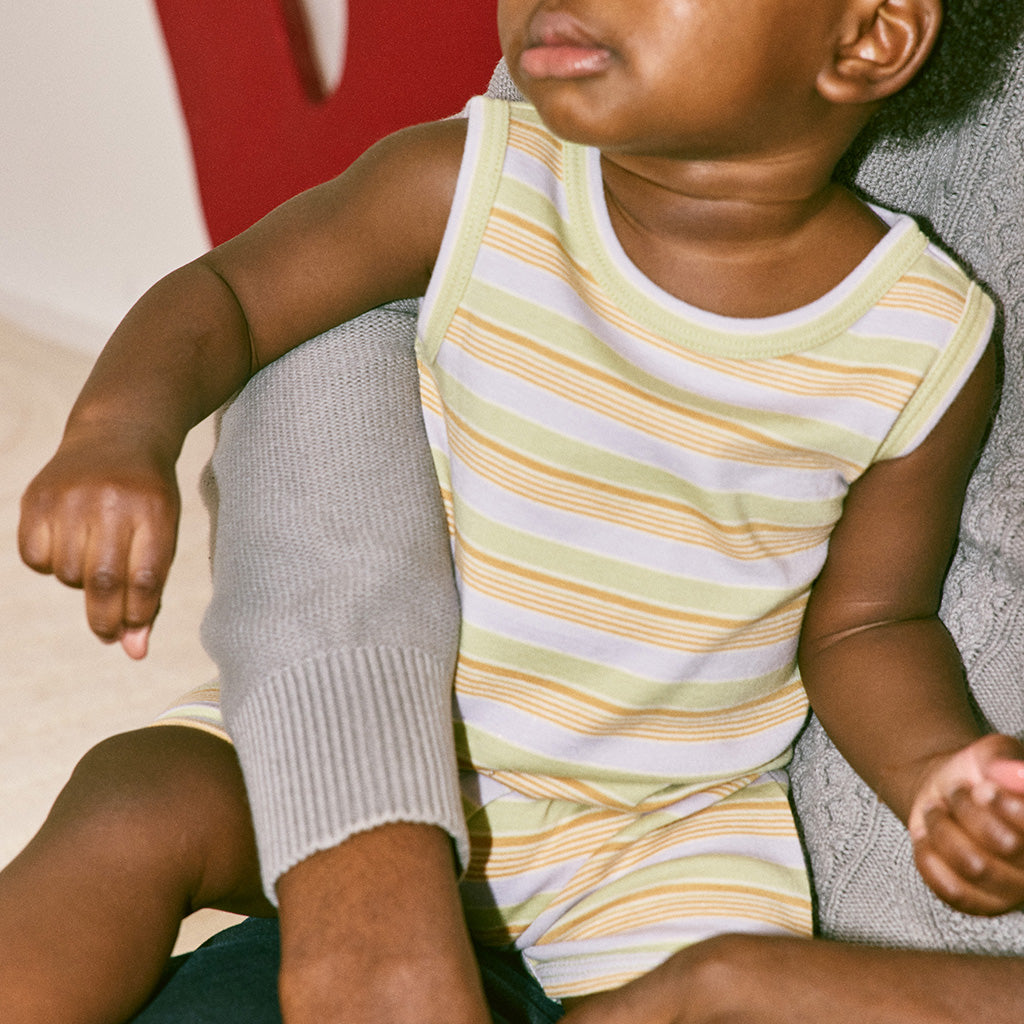 Misha & Puff Baby Tank Romper Mist Avenue Multicolour Stripes