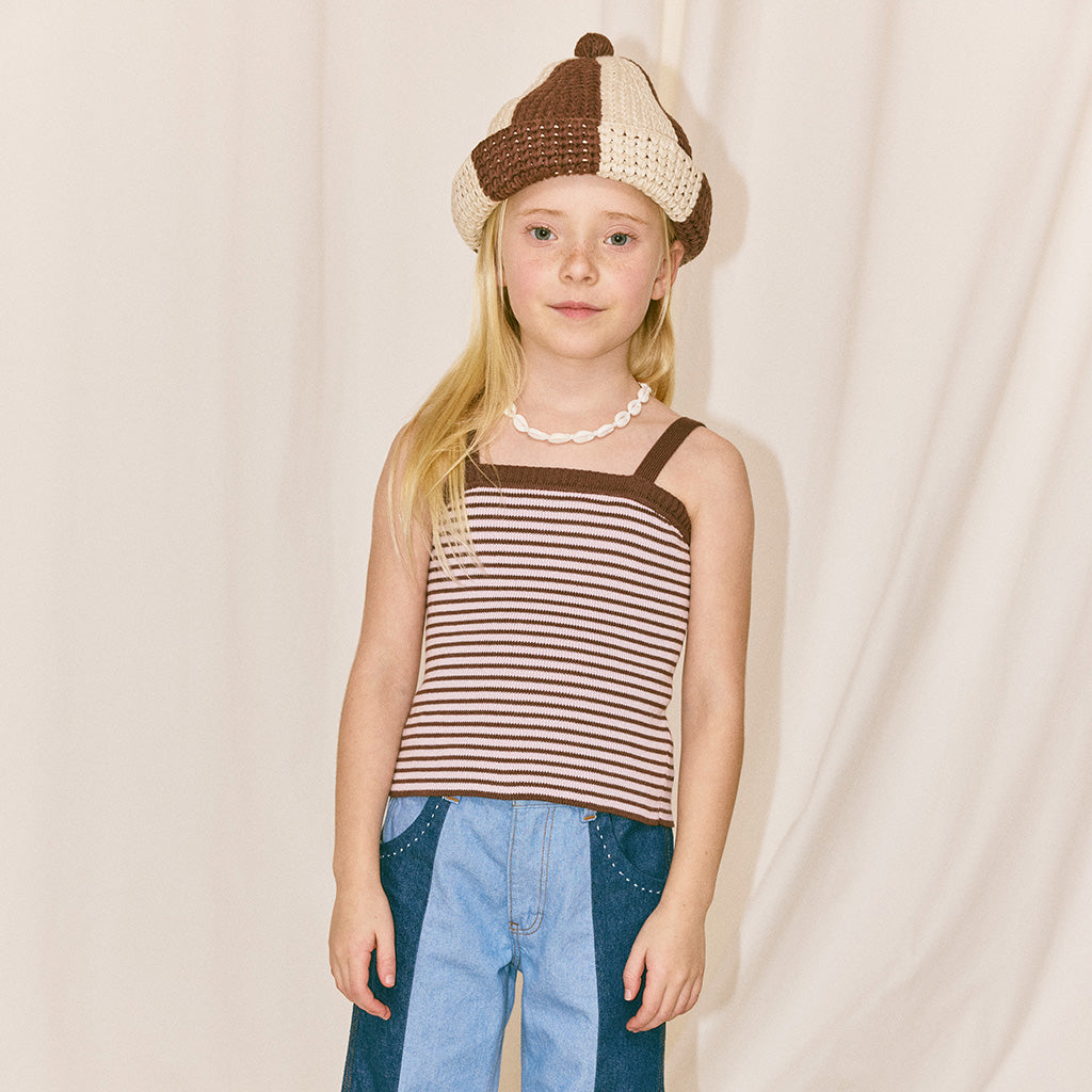 Misha & Puff Child Cami Tank Aura Pink Stripes