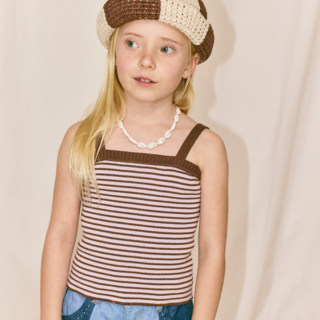 Misha & Puff Child Cami Tank Aura Pink Stripes