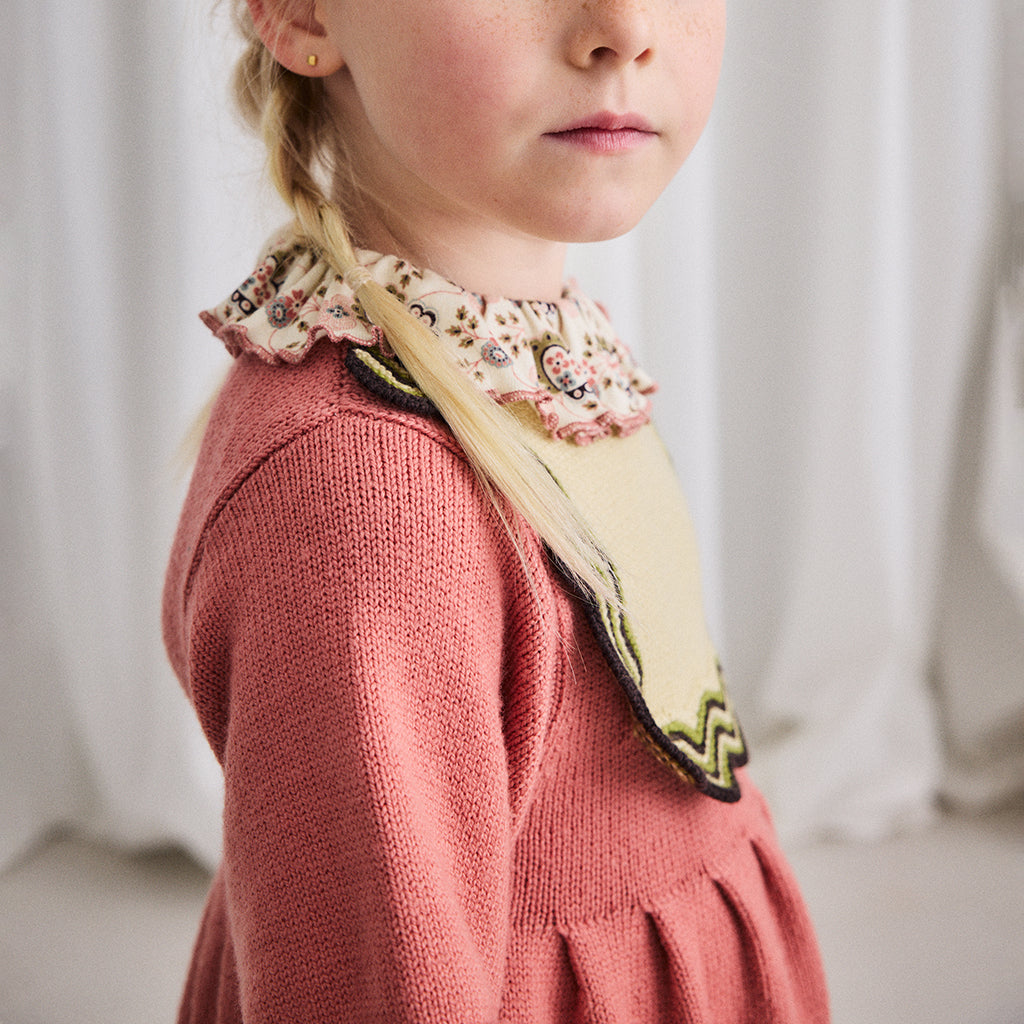 Misha & Puff Child Chevron Bib Dress Rosewood Pink