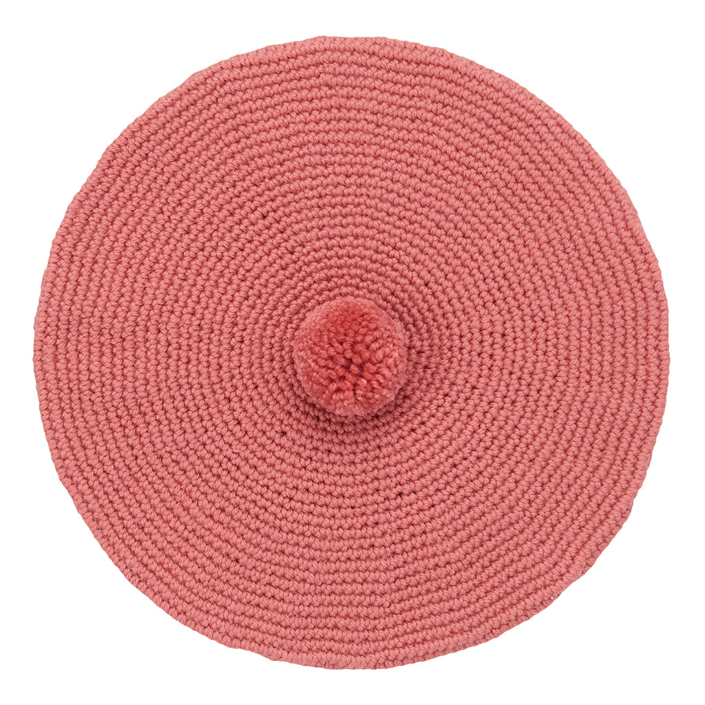 Misha & Puff Child Crochet Beret Rosewood Pink