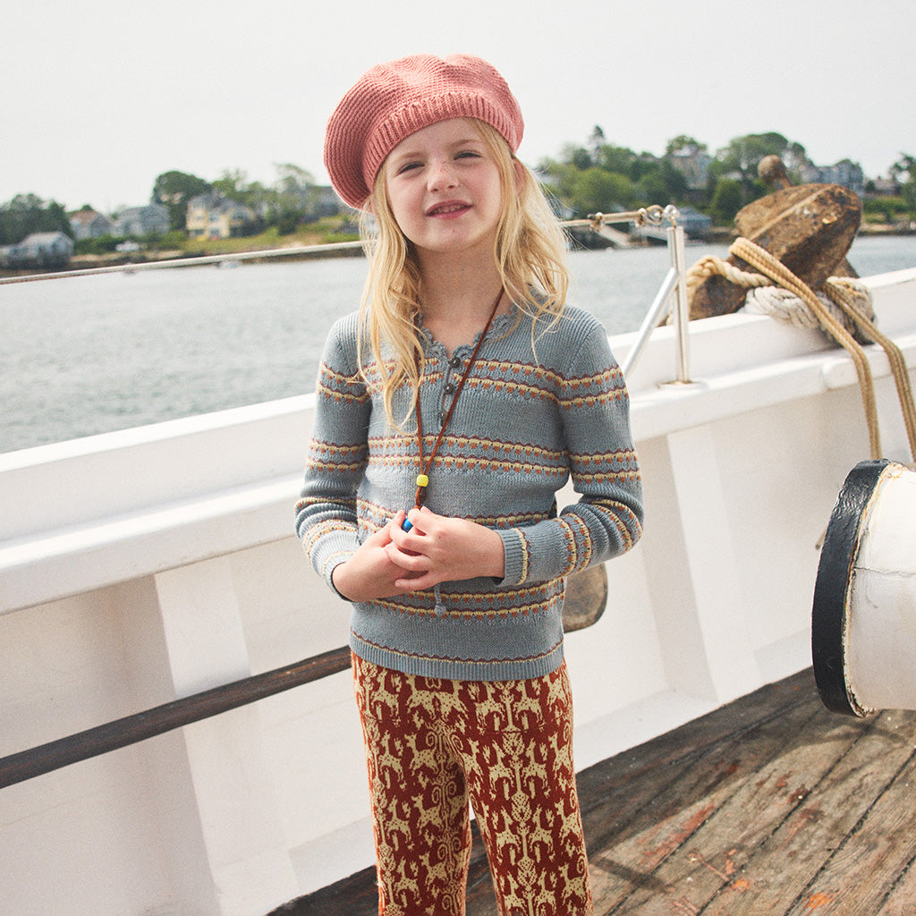 Misha & Puff Child Crochet Beret Rosewood Pink