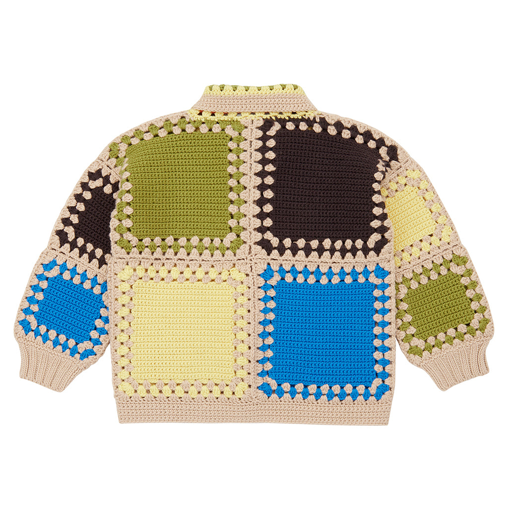 Misha & Puff Child Cross Stitch Crochet Cardigan Jacket Patina Beige