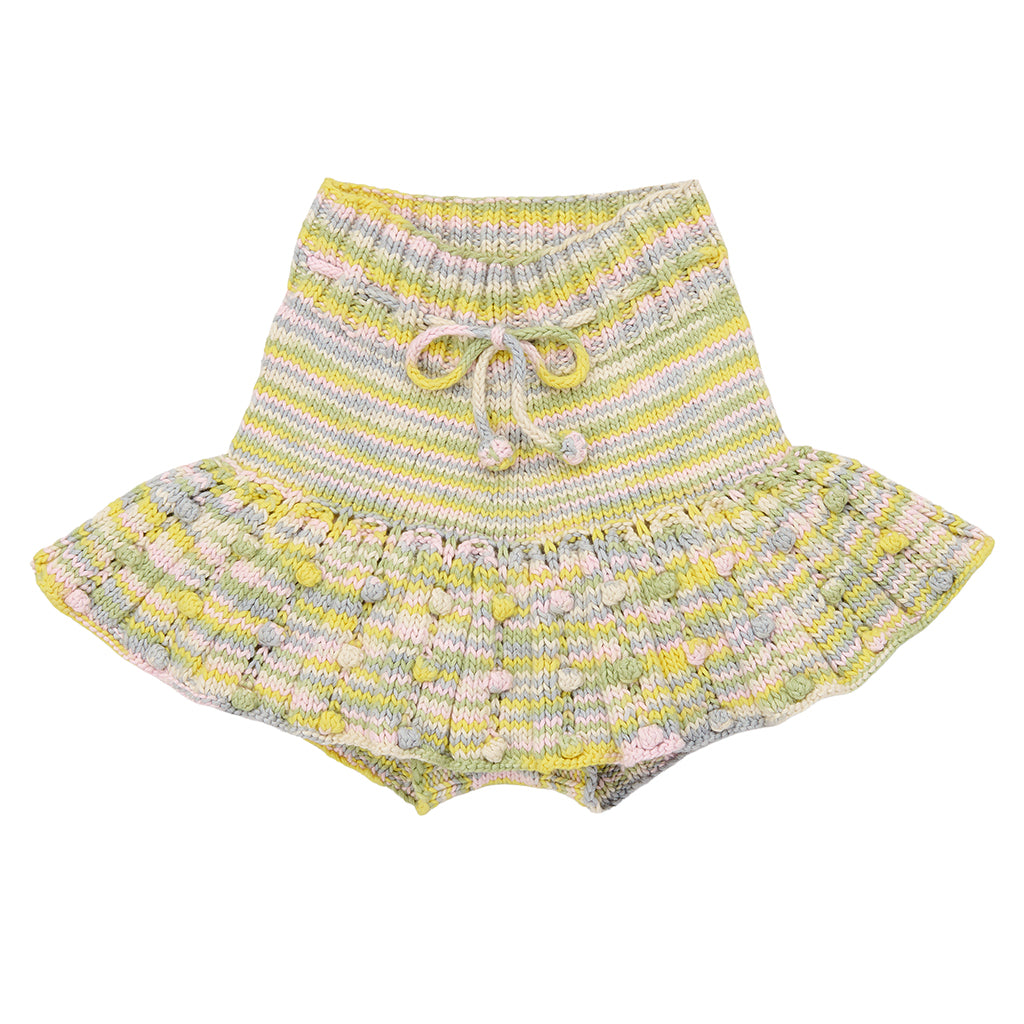 Misha &amp; Puff Child Eyelet Popcorn Skating Skirt Bubble Yellow Space Dye