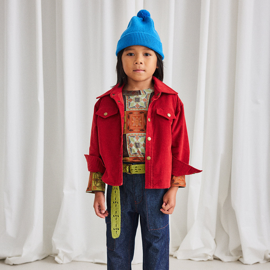 Misha & Puff Child Garter Hat Cerulean Blue