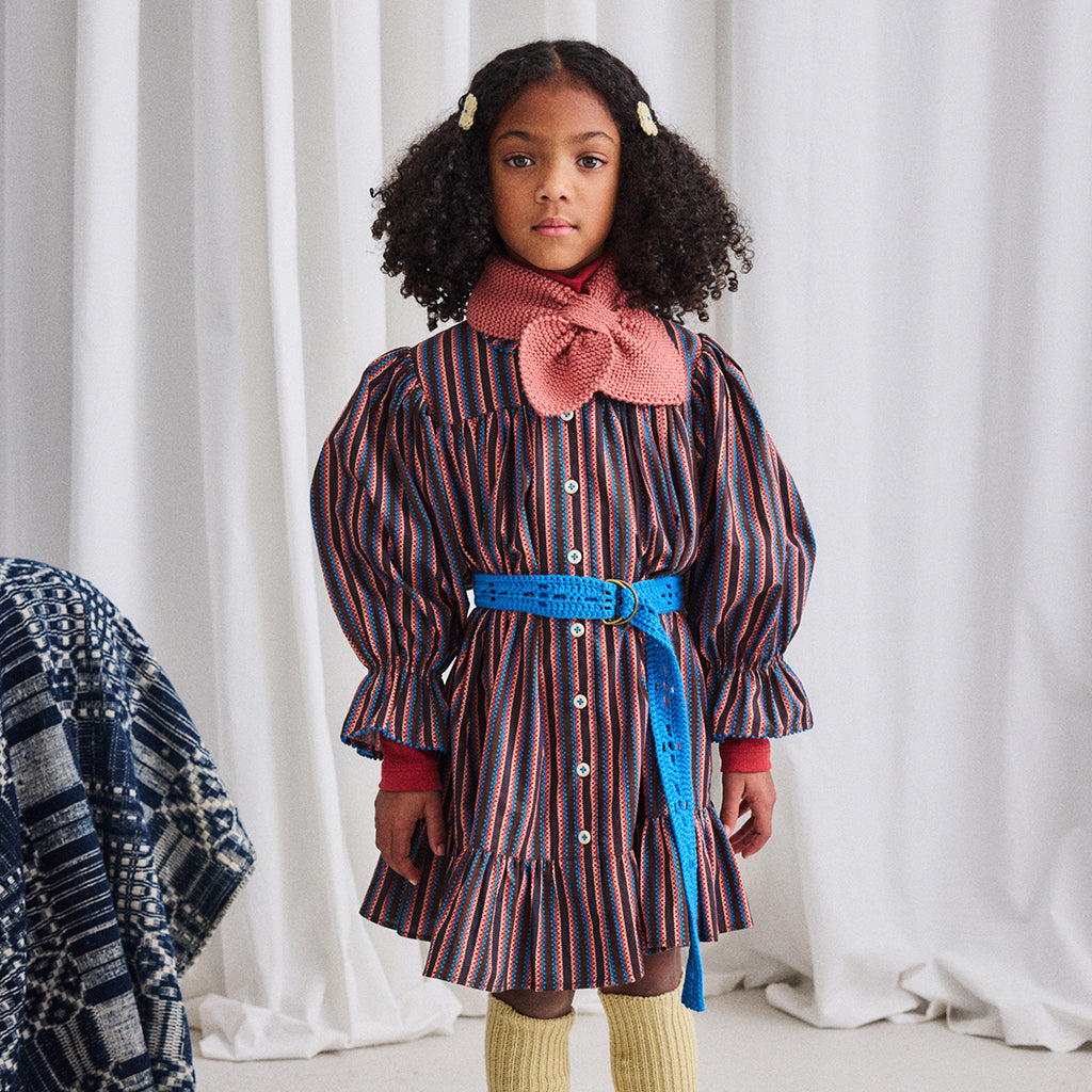 Misha & Puff Child Ingrid Dress Multicolour Raisin Vaquero Stripes