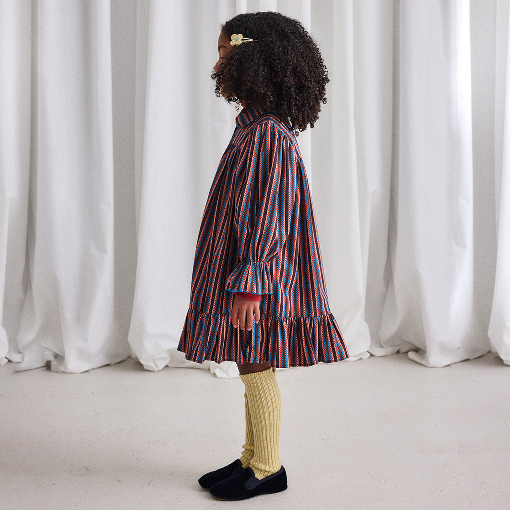 Misha & Puff Child Ingrid Dress Multicolour Raisin Vaquero Stripes