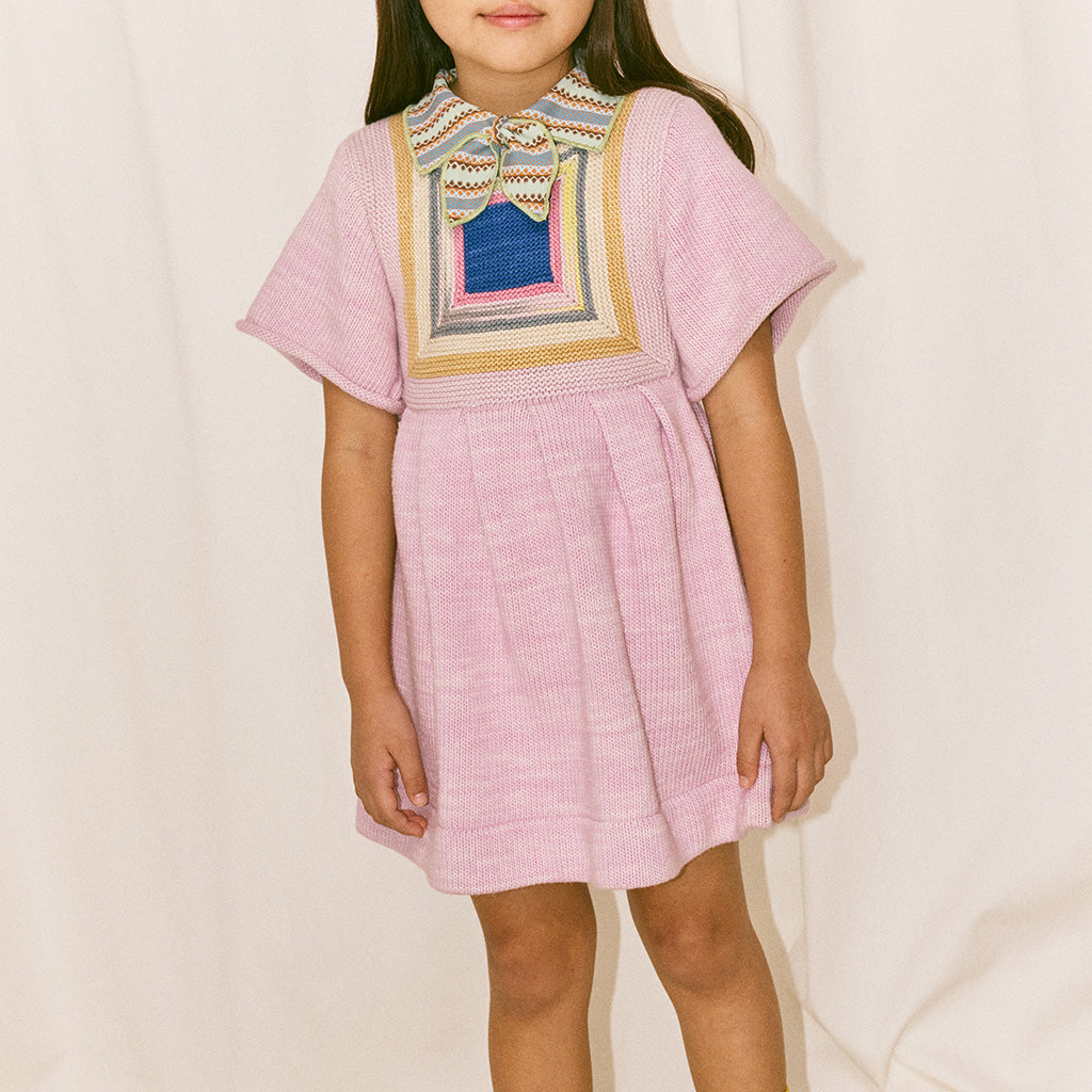 Misha & Puff Child Log Cabin Dress Aura Pink