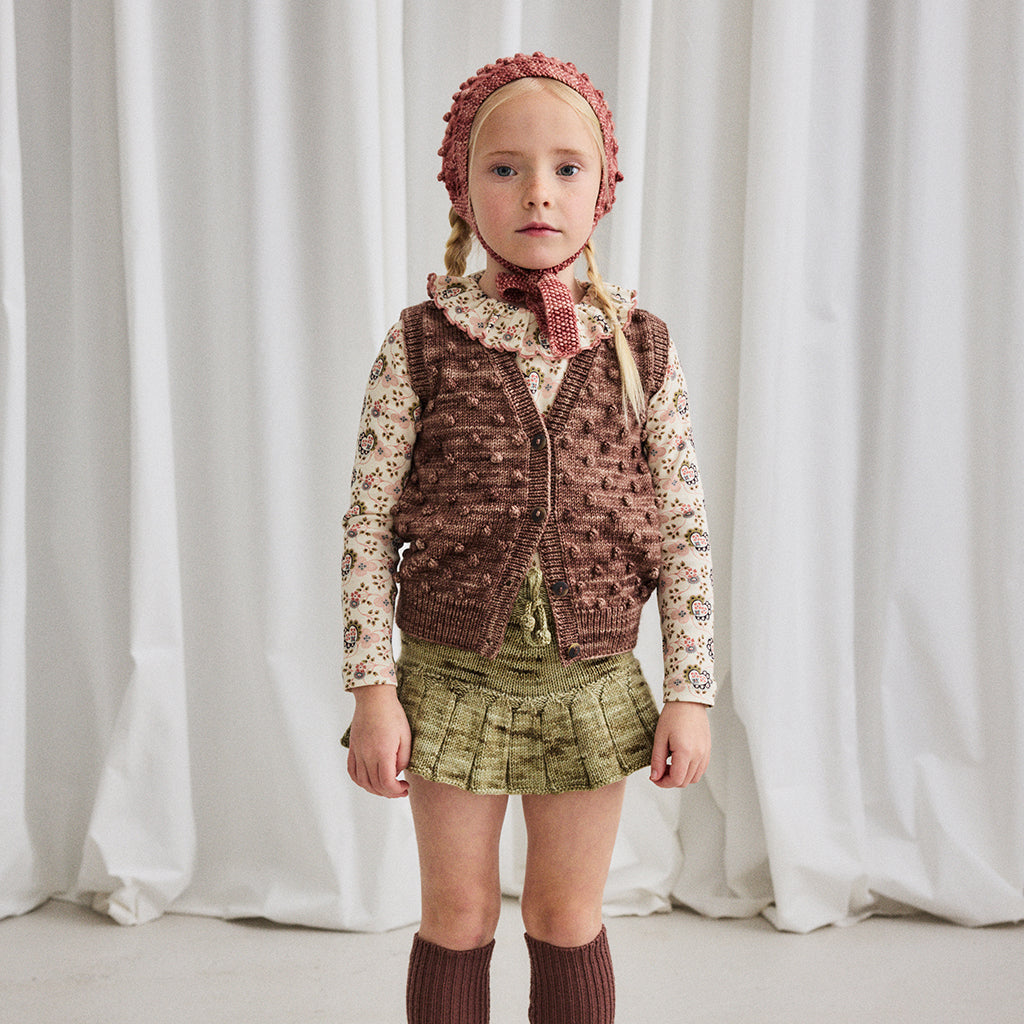 Misha & Puff Child Paloma T-shirt Sugar Cream Calico Hearts Print