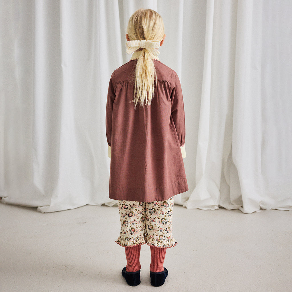 Misha & Puff Child Ruffle Pedal Pusher Pants Sugar Cream Calico Hearts Print