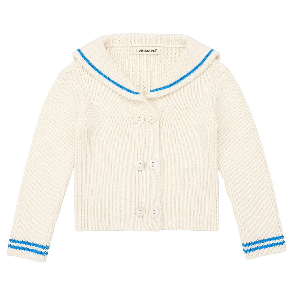 Misha & Puff Child Sailor Rib Cardigan Sugar Cream